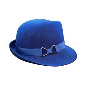 Vintage Kangol Zephyr Faye Blue Woven Hat elegant women’s unique breathable